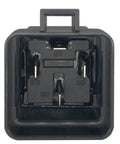 Close-up of 4 Pin 40 And 30 Amp 12 Volt DC Waterproof Automotive Relay with beefy heavy-duty wires, showing pin configuration.