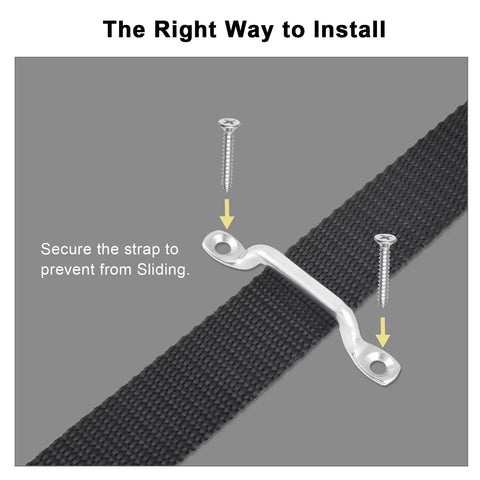 1 Inch Stainless Steel Pad Eye Hook Footman Loop for Boats and Marine Use installation with screws on strap