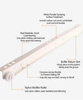 Heavy Duty Two Section Drawer Slides with Full Extension for Smooth Glides, Steel Ball Bearing Build, 16 Inch, detailed view