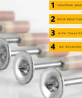 100 Pcs Blind Rivets Assortment Kit With Large Flange Aluminum Rivets For Woodworking And Steel Projects Includes 8x32mm And 8x42mm Mandrel Riveting Set Built To Withstand Higher Radial Tension And Increase Torque Strength For Ceiling Decor. Aluminum blind rivets with large flange