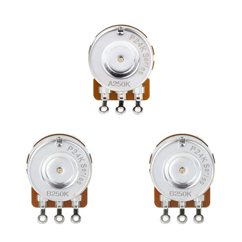 Audio A250K And B250K M8 Through Hole Guitar Potentiometers With Full Sized Solid Shaft 18mm Long For Epiphone Les Paul SG Squier
