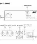 Compact Bench Ham Radio Power Supply 30 Amp AC To DC 13.8 Volts Fixed Output With Battery Backup showing front and back panel