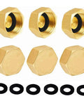 Premium Brass Hose End Cap Kit With 6 Durable Pieces For Garden Hoses Features Secure Hex Fit And Leak Proof Sealing Rings In 1/2 And 3/4 Inch Sizes Perfect For Keeping Your Outdoor Plumbing Safe And Sound This Heavy Duty Set Is Totally Legit For Any brass hose end cap kit, 6-piece brass caps and sealing rings