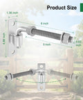 Image showing dimensions of Four Pk Five Eighth Inch Heavy Duty J Bolt Gate Hinge Kit With Reinforced Mounting Plate.