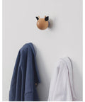 Heavy Duty Wooden Wall Mount Coat Hooks Five Pack Top Shelf Entryway Storage slick design with coats hanging.