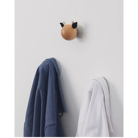 Heavy Duty Wooden Wall Mount Coat Hooks Five Pack Top Shelf Entryway Storage slick design with coats hanging.