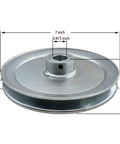 Heavy Duty Single Groove V Belt Pulley 7 Inch Outer Diameter 7/8 Inch Bore Carbon Steel Motor Pulley For A B 5L 4L Belts Zinc Plated 1020 Steel