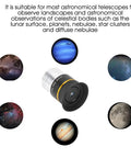 1.25 Inch 4mm Plossl Eyepiece With Full Multilayer Coating And Metal Body For Astronomy Telescopes, surrounded by celestial images