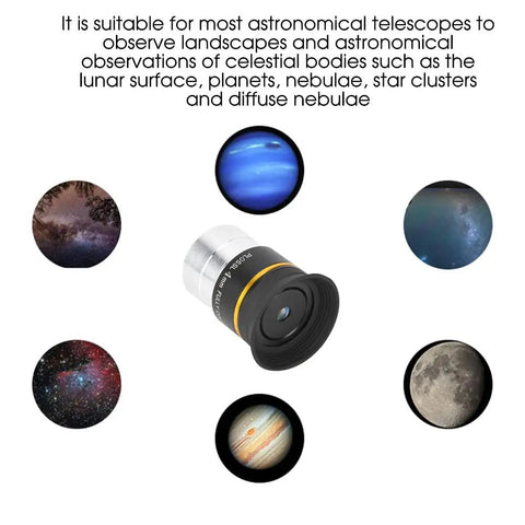 1.25 Inch 4mm Plossl Eyepiece With Full Multilayer Coating And Metal Body For Astronomy Telescopes, surrounded by celestial images