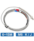 Built To Last M6 Screw Thermocouple Temperature Sensor For K And J Type 6 To 30 Meter Cable Plug And Play Mount On Heaters Molds And Machinery Broadly Compatible With Most Temperature Controllers And Automation Systems. 6-15m M6 K/J thermocouple sensor with braided cable