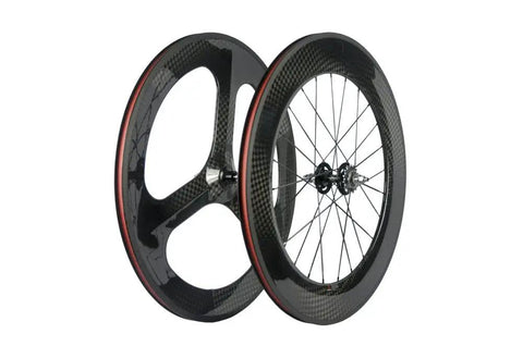 Carbon Fixed Gear Wheelset For Track And Street Ride Front 70mm Rear 88mm Clincher 12k Glossy Finish Toray T700 2150g Per Pair