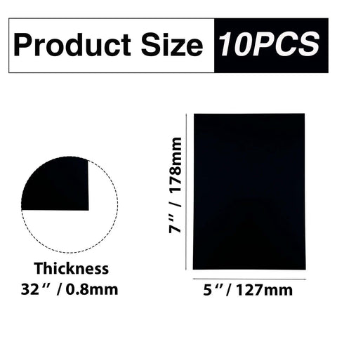 Premium Black Anodized Aluminum Sheets 5x7 Inch One Thirty Second Inch 0.8mm Corrosion Resistant Plates 10 Pack