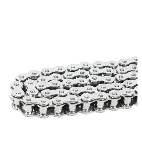 Durable 304 Stainless Steel Short Pitch Roller Chain close-up, highlighting the 1.5 Meter power link for industrial use.