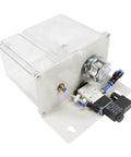 110 Volt Self Priming Coolant Spray System And Micro Mist Machine For Cnc Lathe Milling Drill Machines, clear tank and valve assembly.