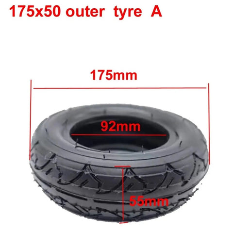 175x50 Pneumatic Tire Inner Tube Outer Tyre for Electric Skateboard and Kick Scooter, 4 Wheel Refitted Accessories
