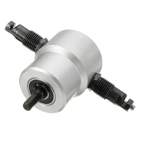 Double Headed Metal Nibbler Cutter For Drill With 360 Degree Adjustable Heads, aluminum body, dual cutting heads