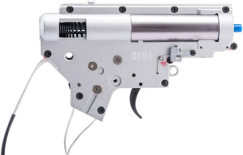 Side view of Sport Complete Ver II Gearbox With Quick Change Parts For M4 Series AEG Airsoft, reinforced shell, rear wired