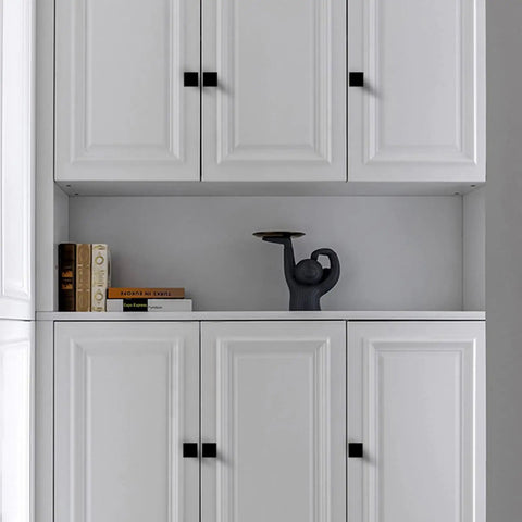 5 Pack Matte Black Square Cabinet Knobs For Kitchen And Bath Zinc Alloy Hardware Handles And Drawer Pulls Durable Build With A Slick Dope Finish Easy Install And Long Lasting