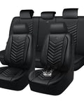 3D Foam Faux Leather Seat Covers Full Set Waterproof and Easy Clean All Black, Universal Fit for Cars, SUVs, Trucks and Sedans