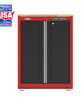 Front view of Heavy Duty Metal Garage Storage Cabinet With Two Doors Base Unit, Built To Last Welded Steel Frame, 10,620 Cubic Inch Capacity, Locking System, 1 Inch Butcher Block Work Surface, Made In USA Sedalia Missouri