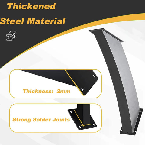 Black 45 Degree Corner Brackets 8 Pack For Gazebos Pergolas Patios Cabins Treehouses And More Heavy Duty Metal Beam Riser Braces For Beams Posts Woodwork DIY Projects