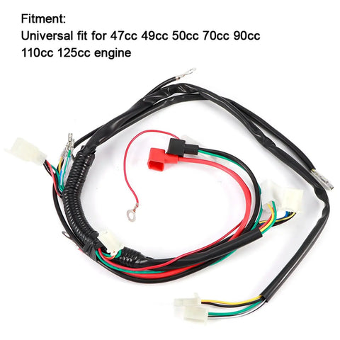 Electric Start Harness Kit With Secure Universal Fit Durable PVC Wiring Loom for Pit Bike ATV Motorcycle Off Road Trail Racing Enthusiasts and Kick Start Backup