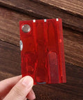 Red 12 In 1 Credit Card Multitool Pocket Survival Gear For Outdoor Camping Barbecues And Hiking; compact wallet gadget