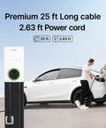 Top Shelf Level Two EV Charger Up To Forty Amps 240 Volt Home Electric Vehicle Charging Station with 25 ft cable outdoors.