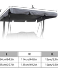 Heavy Duty Patio Swing Canopy Replacement For 3 Seat Outdoor Porch Swing Built Tough Waterproof Windproof Anti UV Shield Hammock Top Cover Garden Furniture Outdoors Large, dimensions 195x125x15 cm and 164x114x15 cm shown.
