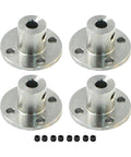 Heavy Duty 4 Pack Flange Coupling Kit Precision Motor Shaft Connector with nuts, designed for CNC routers and 3D printers.