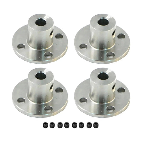 Heavy Duty 4 Pack Flange Coupling Kit Precision Motor Shaft Connector with nuts, designed for CNC routers and 3D printers.