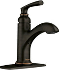 1.2 GPM Single Hole Bathroom Faucet With Pop Up Drain Duralast Technology Deck Mount Lever Handle Mediterranean Bronze Finish Zinc Handle
