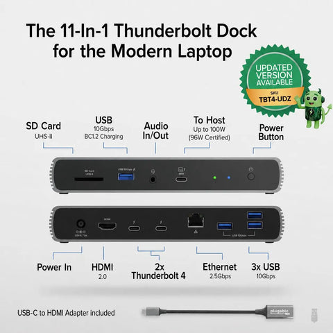Rock Solid Thunderbolt 4 Docking Station For Mac And Windows Runs Two Monitors Like A Champ With One Hundred Watt Fast Charging features.