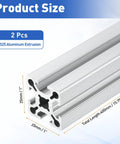Two Pack 1010/10 Series Aluminum Extrusion Profile 1x1 Inch European Standard Anodized Linear Rail For 3D Printers And CNC Machines 400mm Length Silver Finish Smooth Sliding Guide Frame, 25x25mm, 2 pcs