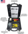 Open case showing XP1000-LC Magnetic Wire Puller With Flexible Steel Leader and accessories for wiring installations.
