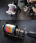 Beefy Fishing Tool Kit With Wire Bender, Loop Maker, Fly Tying Station, And Reel Winder Featuring Drag System in use