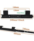 Heavy Duty Ball Bearing Keyboard Tray Slides For Cabinets 240mm Or 290mm Closed Length With 480mm Or 578mm Extended Reach 35mm Wide Smooth Quiet Rustproof Cold Rolled Steel Drawer Guides, 240mm slide