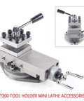 Universal Lathe Tool Post Holder For Mini Lathe, AT300 Quick Change Assembly, Pro Grade Cast Iron, Metalworking Bed Accessory