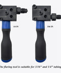 ZUXUSE brake line flaring tool kit for 3/16 and 1/4 in tubing; dual tools with blue handles.
