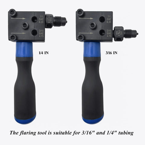 ZUXUSE brake line flaring tool kit for 3/16 and 1/4 in tubing; dual tools with blue handles.