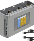 Gray Two Way Battery Charger Hub For Mini 4K Mini 2 Mini 2 SE Mini SE That Charges Three Batteries In Sequence With Display and Cables