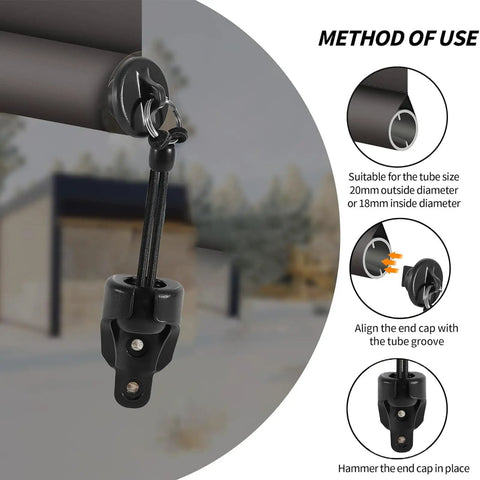 Replacement Bungee End Caps For Cordless Roller Shades And Outdoor Blinds Black Cord Tip Repair Kit Easy Diy Fix illustration