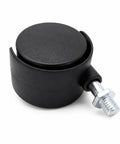 RuiJOTWAT 4Pcs Caster Wheels for Oil-Filled Radiators Swivel Casters with Brakes Replacement Wheels for Electric Heaters and Furniture Black, close-up view of a single black swivel caster wheel.