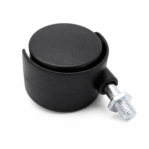 RuiJOTWAT 4Pcs Caster Wheels for Oil-Filled Radiators Swivel Casters with Brakes Replacement Wheels for Electric Heaters and Furniture Black, close-up view of a single black swivel caster wheel.