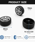 Ten Pack 48mm Toy Car Rubber Wheels With 5 Shaft Axles For RC Cars Trucks Robots DIY Models And Hobby Builds Durable Rubber Tires