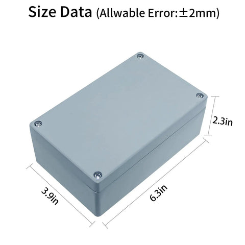 Heavy Duty Aluminum Alloy Junction Box With IP66 Waterproof Seal Provides Rock Solid Gray Enclosure Built Like A Tank For Tough Outdoor Electrical Projects Measures 6x4x3 inches.