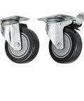 Heavy Duty Polyurethane Caster Wheels 20 Pack Swivel Stem Casters Built Tough For Daily Hauls showing two 4-inch wheels with metal brackets.