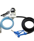 Heavy Duty Pro Rig Ready Def Transfer Pump Kit With Nozzle 10 GPM Self Priming 110 Volt Diaphragm Pump with blue hose