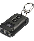 Ultra Compact 500 Lumen Dual LED Keychain Light With Rechargeable Battery OLED Display Dual Switch For Easy Power And Brightness