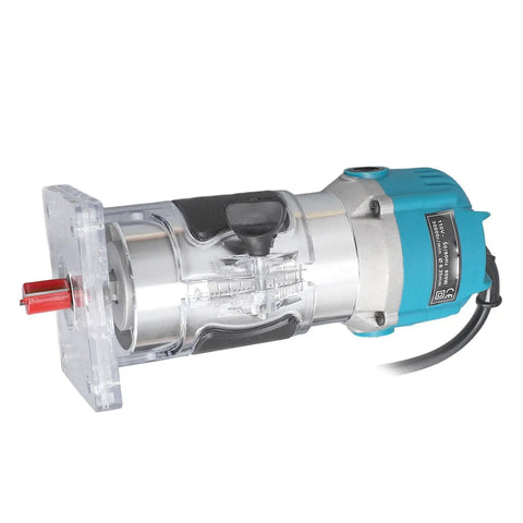 Electric Woodworking Pro Trimmer Router Tool Six Point Five Amp Pro Grade Motor Transparent Protective Cover Linear Guide Rail